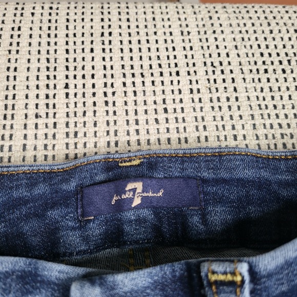 7 For All Mankind Jeans Womens 25 Straight Leg Stretch Denim Classic Pockets - Picture 2 of 13